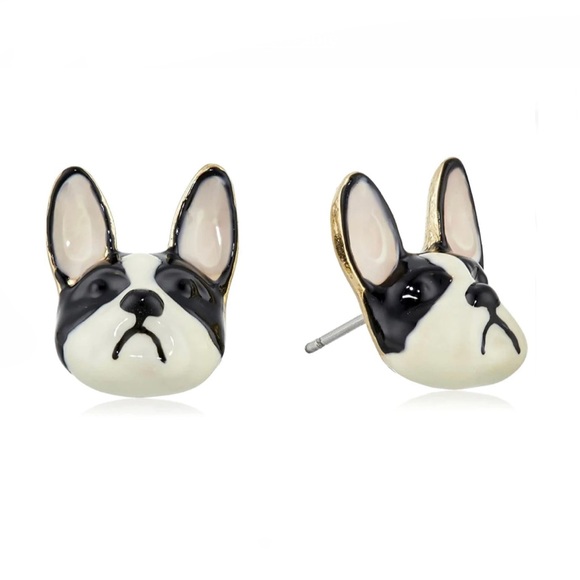 French Bulldog Earrings - Betsey Johnson - Picture 2 of 4